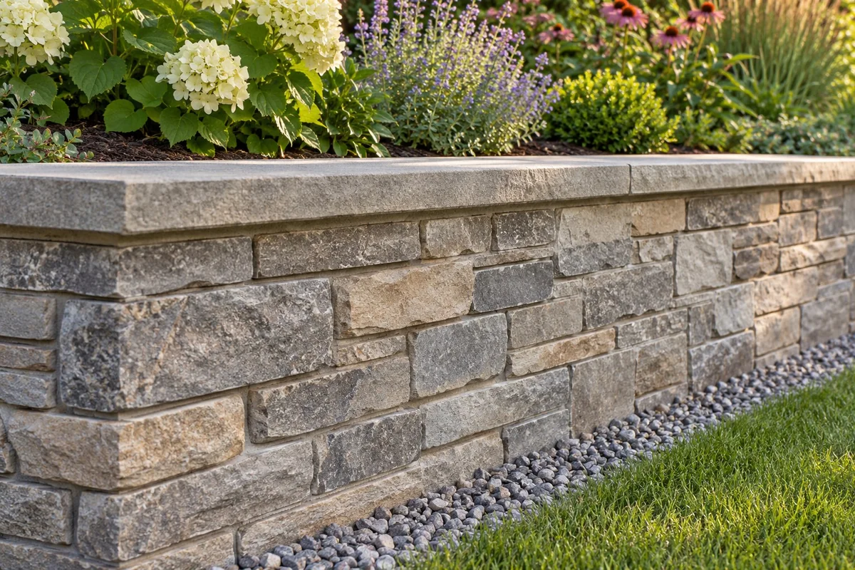 Commercial Retaining Walls finished detail in Greater Sudbury, Ontario