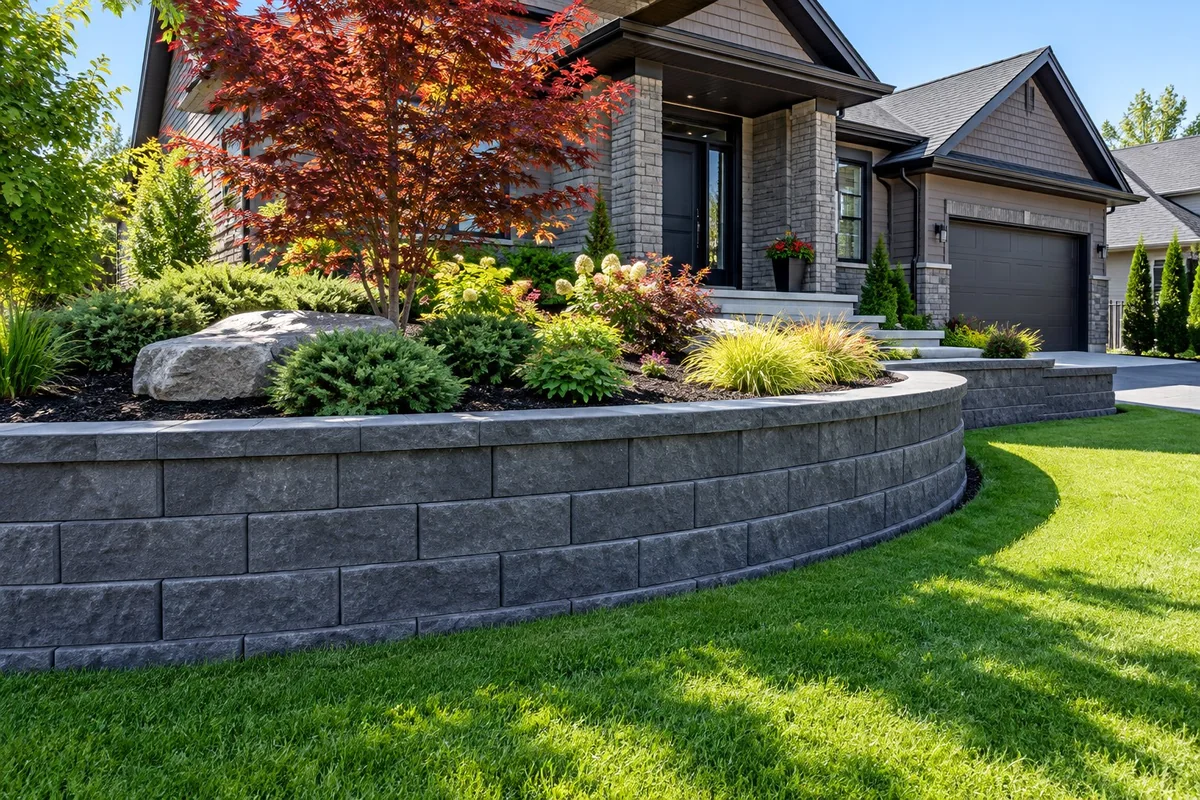 Cultured Stone Wall Finishes active worksite overview in Greater Sudbury, Ontario