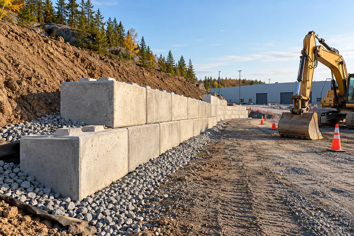 Driveway Retaining Walls finished detail in Greater Sudbury, Ontario