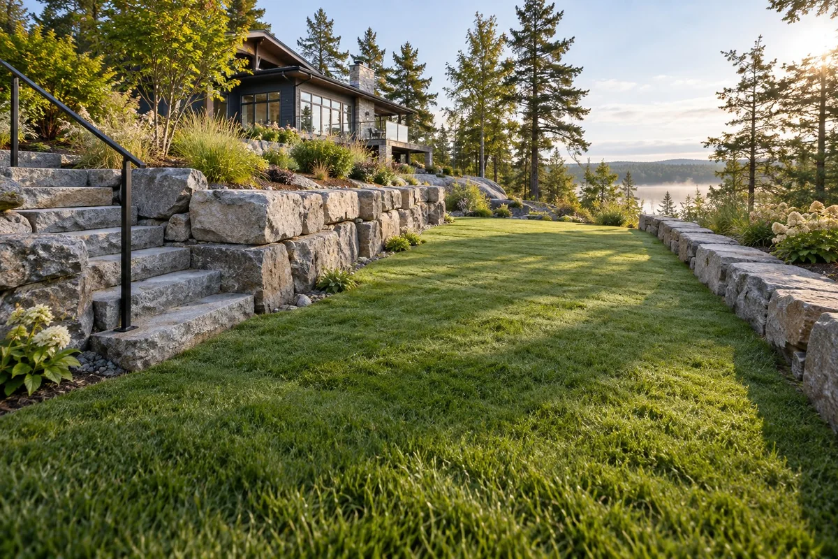 Retaining Wall Repair & Replacement finished detail in Greater Sudbury, Ontario